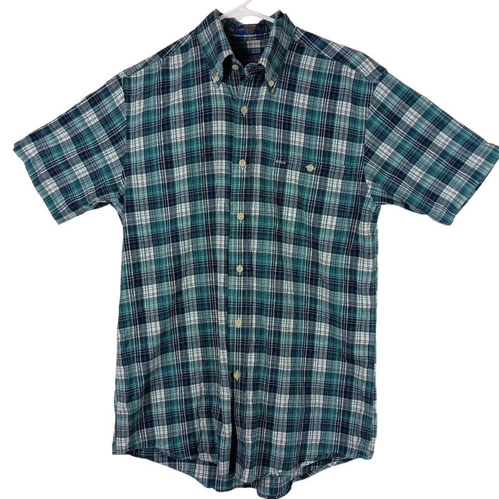Pendleton Mens Plaid Oceanside Short Sleeve Shirt Size Small Lightweight Casual